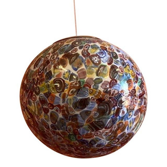 Image 1 of Contemporary Murrine Multicolors Sphere In Murano Glass Swirl Venini Style
