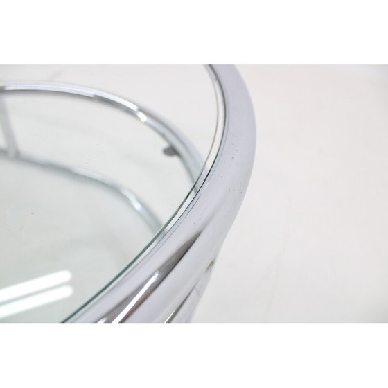 Image 1 of Table basse vintage en verre et chrome tubulaire, Allemagne 1980
