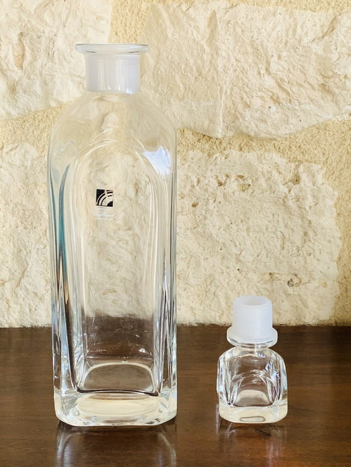 Carafe à whisky en cristal avec 6 verres par Luigi Bormioli, années 1970, lot de 7