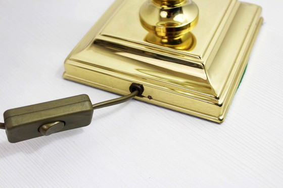 Image 1 of Pied De Lampe En Laiton Et Plexiglas Style Regence