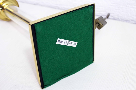 Image 1 of Pied De Lampe En Laiton Et Plexiglas Style Regence