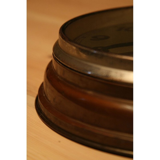 Image 1 of Horloge vintage en tôle d'acier par TN Tele Norma, Allemagne 1960