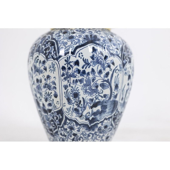 Image 1 of Paire de lampes vintage en faïence de Delft et bronze, 1880