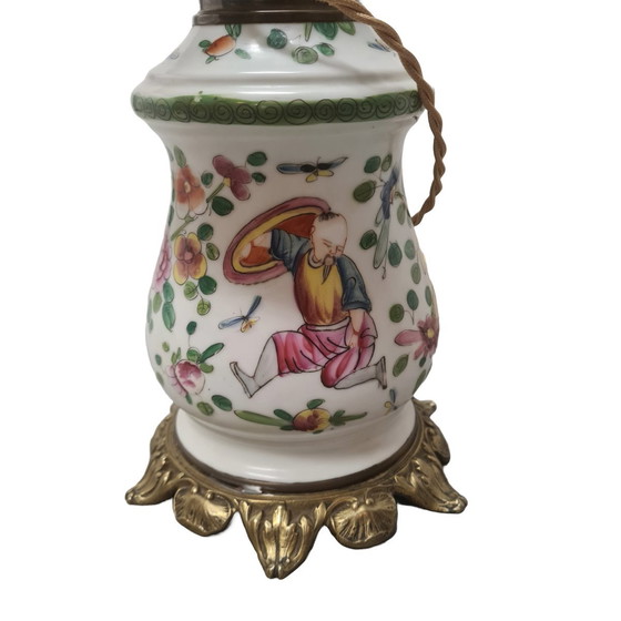 Image 1 of Ancienne lampe de table en porcelaine chinoise, début du 20e siècle