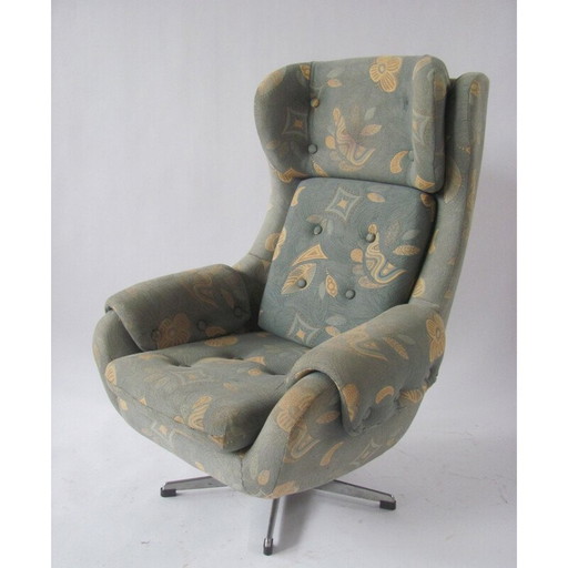 Fauteuil gris pivotant vintage par UP Závody Rousínov, Tchécoslovaquie 1970