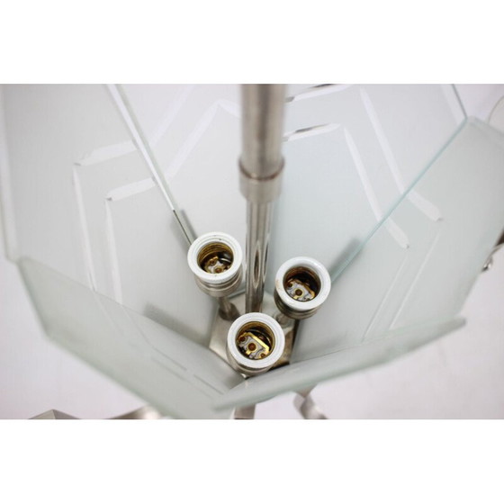 Image 1 of Art déco vintage suspension bauhaus en chrome fonctionnalisme, Tchécoslovaquie 1930