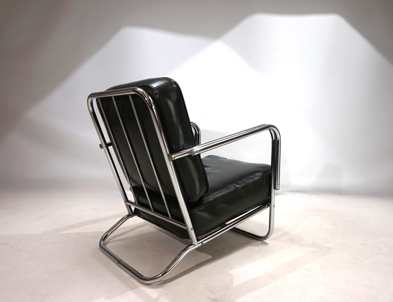 Image 1 of Fauteuil Art Déco en acier tubulaire dans le style de Gilbert Rhode Troy Pare-soleil, 1930
