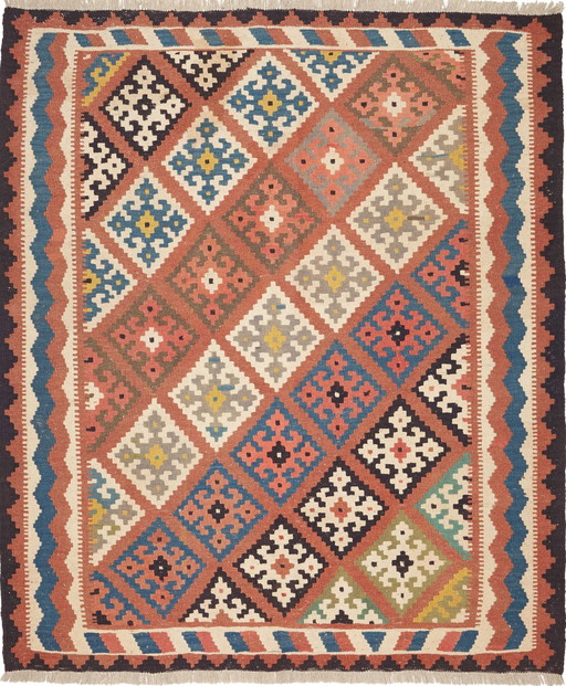 Kilim Fars Kashgaï -Tissé à la main-Utilisé 200 X 170 cm No. 448954