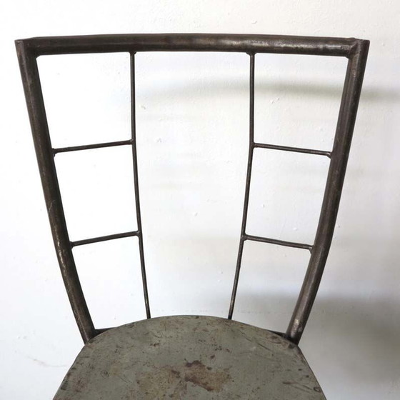 Image 1 of Paire de chaises d'appoint industrielles en métal 1950