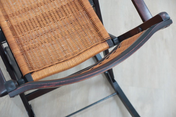 Image 1 of Chaises à bascule pliantes Mid Century F.lli Reguitti 1950s