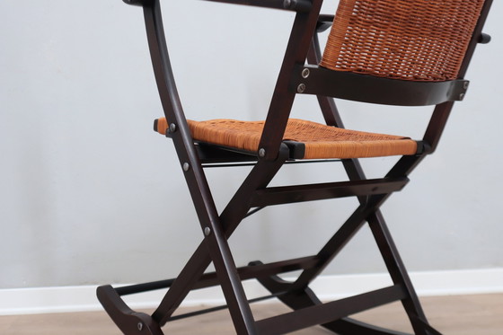 Image 1 of Chaises à bascule pliantes Mid Century F.lli Reguitti 1950s