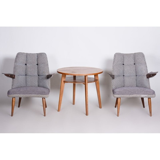 Image 1 of Table d'appoint vintage en chêne, tchèque 1950