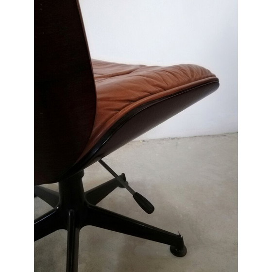 Image 1 of Fauteuil en cuir vintage par Ico Parisi pour Mim