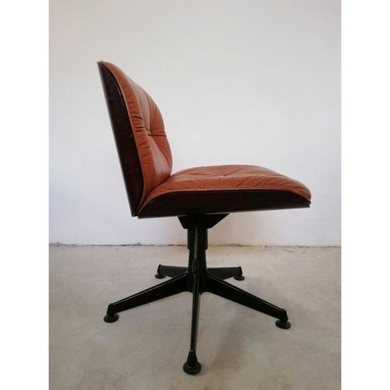 Image 1 of Fauteuil en cuir vintage par Ico Parisi pour Mim