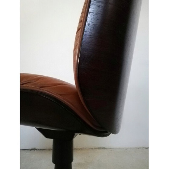 Image 1 of Fauteuil en cuir vintage par Ico Parisi pour Mim