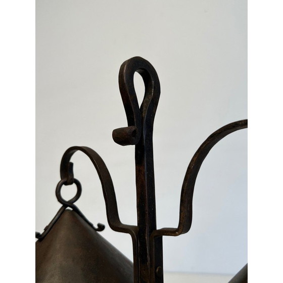 Image 1 of Candélabre vintage en fer forgé à 2 lumières, France 1950