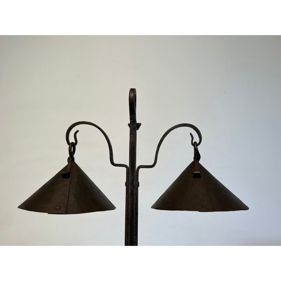 Image 1 of Candélabre vintage en fer forgé à 2 lumières, France 1950