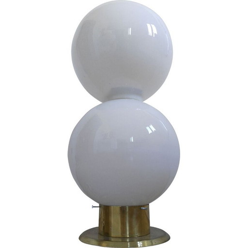 Lampe de table en verre vintage, Tchécoslovaquie 1970