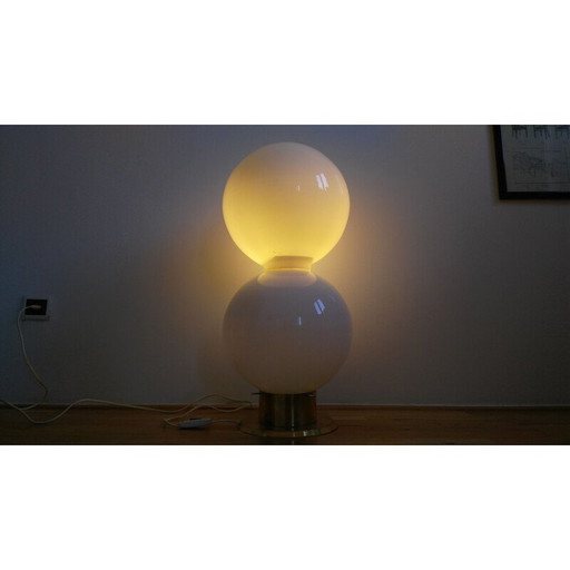 Lampe de table en verre vintage, Tchécoslovaquie 1970