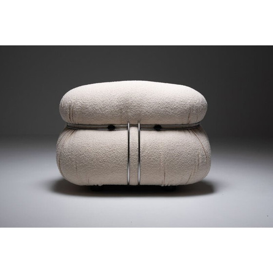 Image 1 of Fauteuil vintage en laine bouclée de Scarpa Soriana, 1969