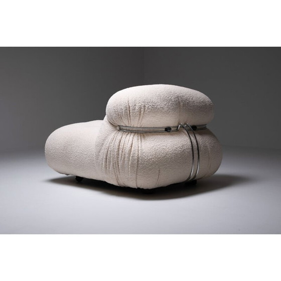 Image 1 of Fauteuil vintage en laine bouclée de Scarpa Soriana, 1969