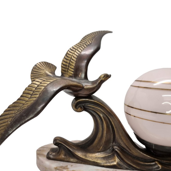 Image 1 of Lampe de table Art Déco sur socle en marbre