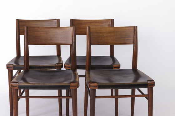Image 1 of 4 Chaises Vintage par Georg Leowald pour Wilkhahn, Allemagne, 1960S, Teck