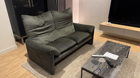 Image 1 of 2X Cassina Maralunga 2-Seater In Velluto Bicolore 13E128