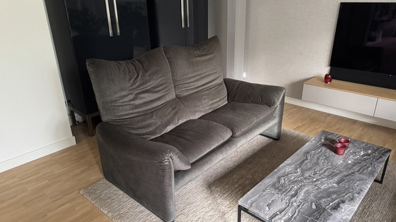 Image 1 of 2X Cassina Maralunga 2-Seater In Velluto Bicolore 13E128
