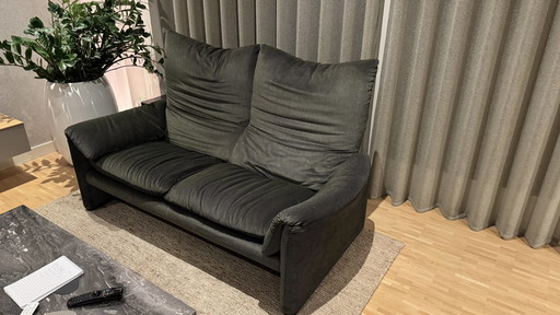 2X Cassina Maralunga 2-Seater In Velluto Bicolore 13E128