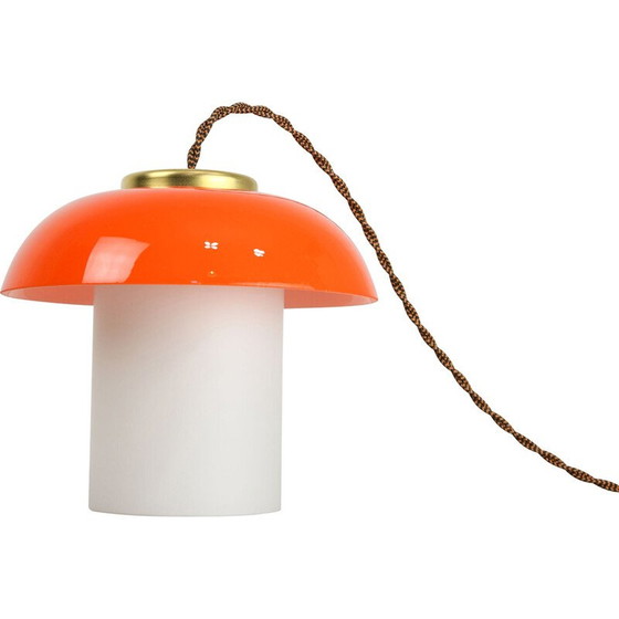 Image 1 of Lampe vintage en verre et laiton