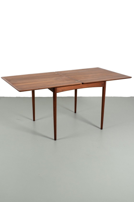 Image 1 of Table de jeu avec plateau en cuir noir