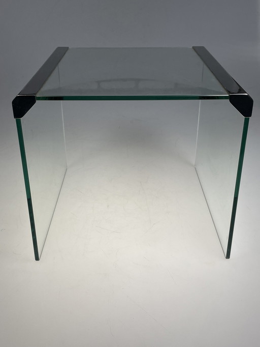 Table d'appoint en verre, Galotti & Radice, Italie, années 1970