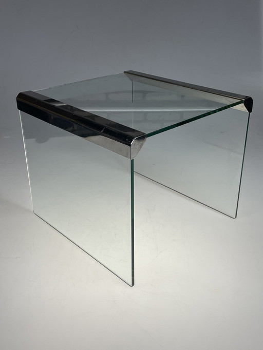 Table d'appoint en verre, Galotti & Radice, Italie, années 1970