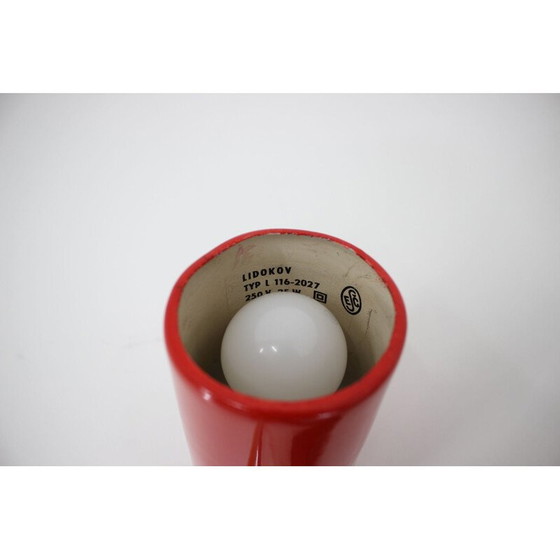 Image 1 of Lampe de table rouge vintage Lidokov, 1960