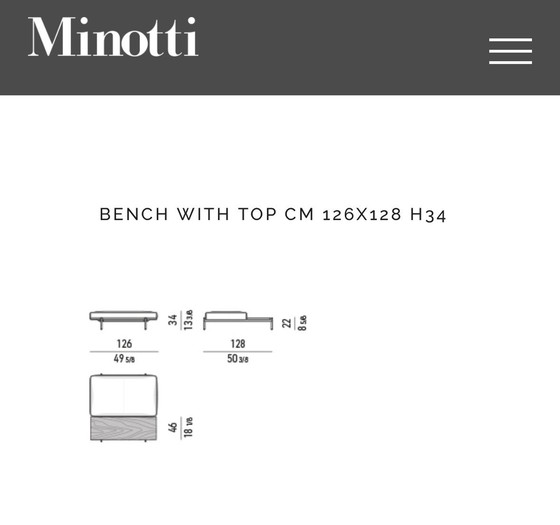 Image 1 of Minotti Superquadra Table basse/ banc en palissandre et cuir