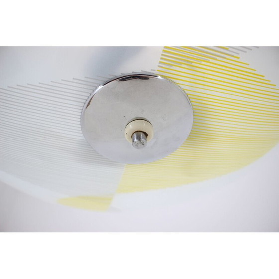 Image 1 of Suspension vintage en verre et métal, Tchécoslovaquie 1960