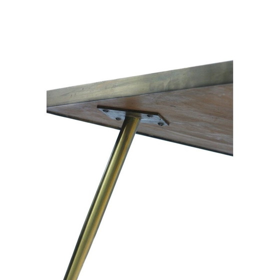 Image 1 of Table basse vintage en mosaïque sur pieds en laiton, 1950