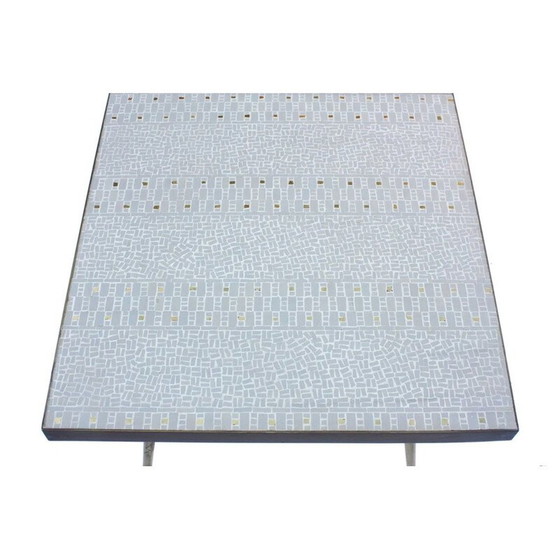 Image 1 of Table basse vintage en mosaïque sur pieds en laiton, 1950