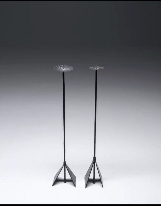 2 bougeoirs brutalistes – Bougeoirs et chandeliers, Cast Iron, Vintage