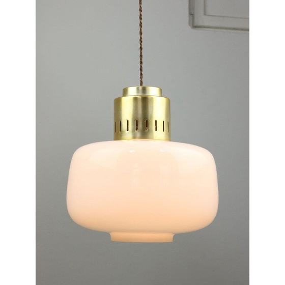 Image 1 of Lampe suspendue en opaline Mid Century
