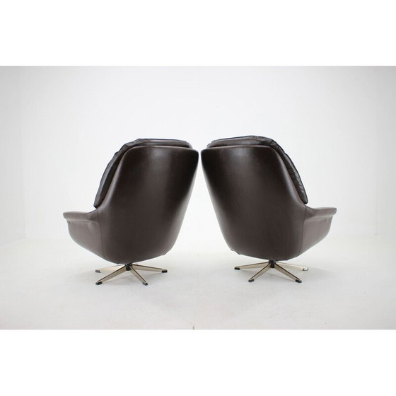 Image 1 of Fauteuil pivotant vintage en simili-cuir, 1970