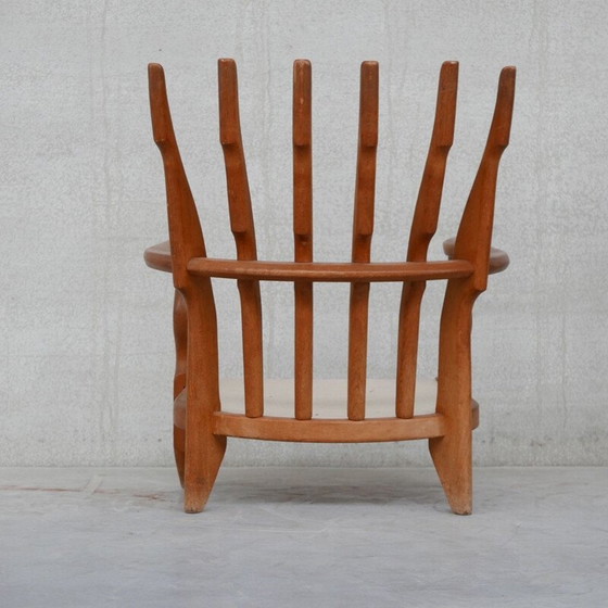 Image 1 of Fauteuil Repos en bois de chêne du milieu du siècle par Guillerme et Chamron, France années 1950