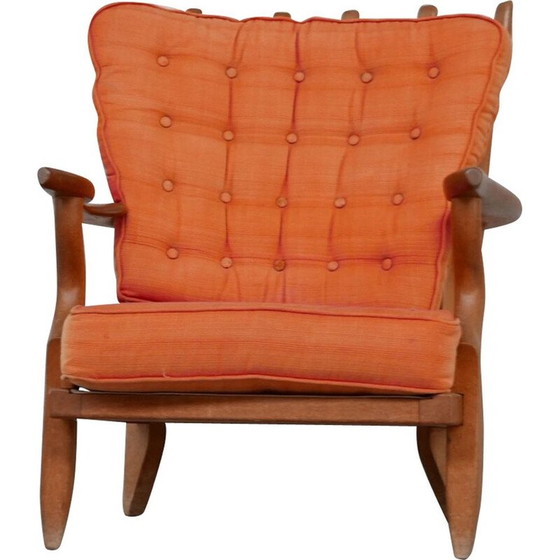 Image 1 of Fauteuil Repos en bois de chêne du milieu du siècle par Guillerme et Chamron, France années 1950