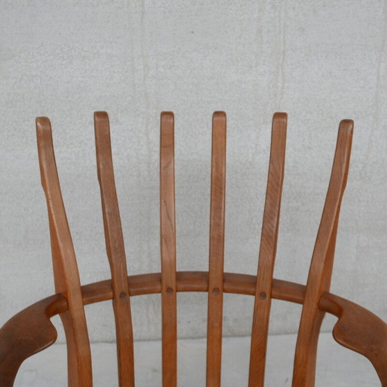 Image 1 of Fauteuil Repos en bois de chêne du milieu du siècle par Guillerme et Chamron, France années 1950