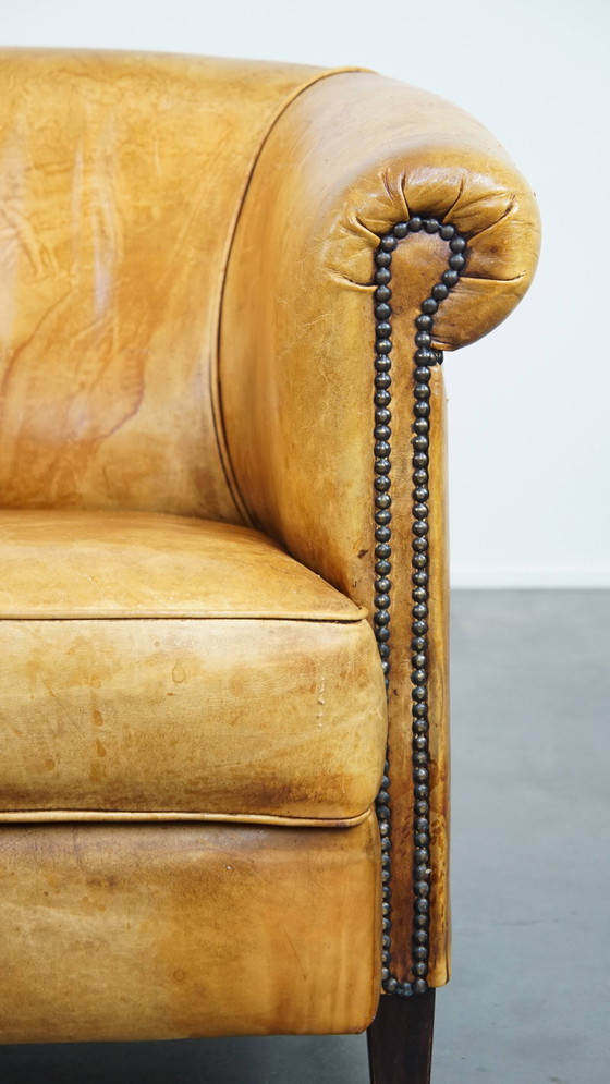 Image 1 of Fauteuil club en cuir de bœuf