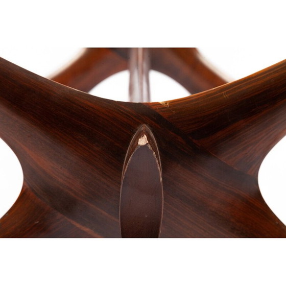 Image 1 of Frederik Schriever Abeln Table basse vintage en bois de rose et verre, Danemark 1960