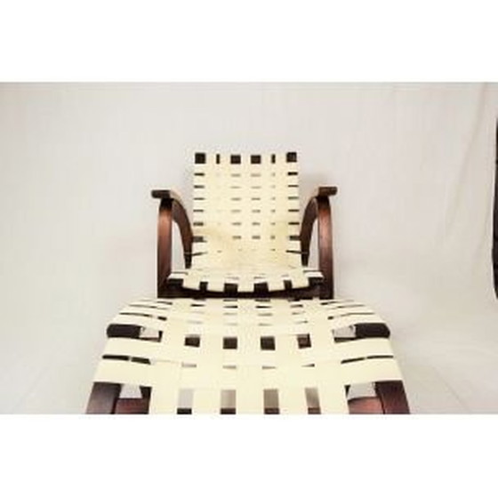 Image 1 of Ensemble fauteuil et ottoman vintage par Jan Vanak, Tchécoslovaquie 1930