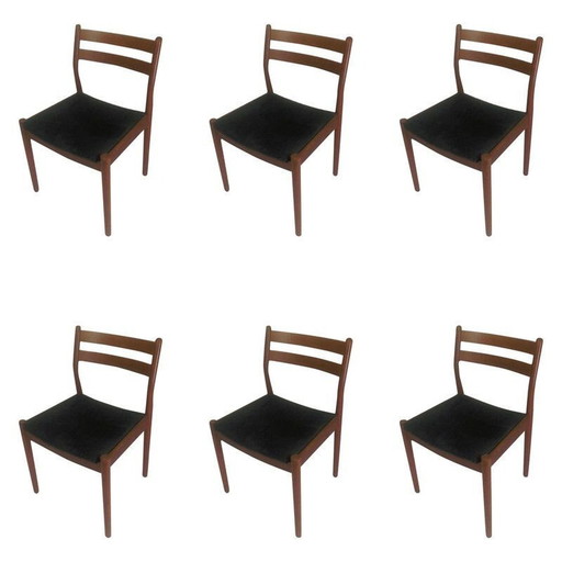 Ensemble de 6 chaises de salle à manger Poul Volther