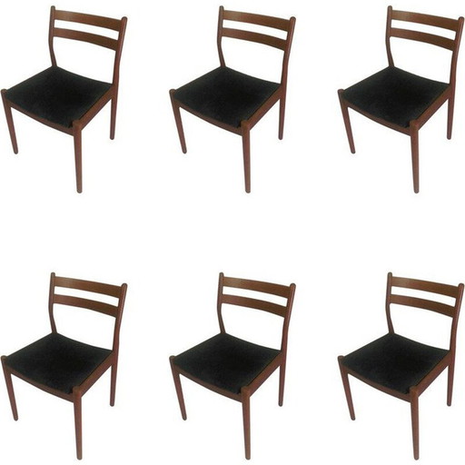Ensemble de 6 chaises de salle à manger Poul Volther